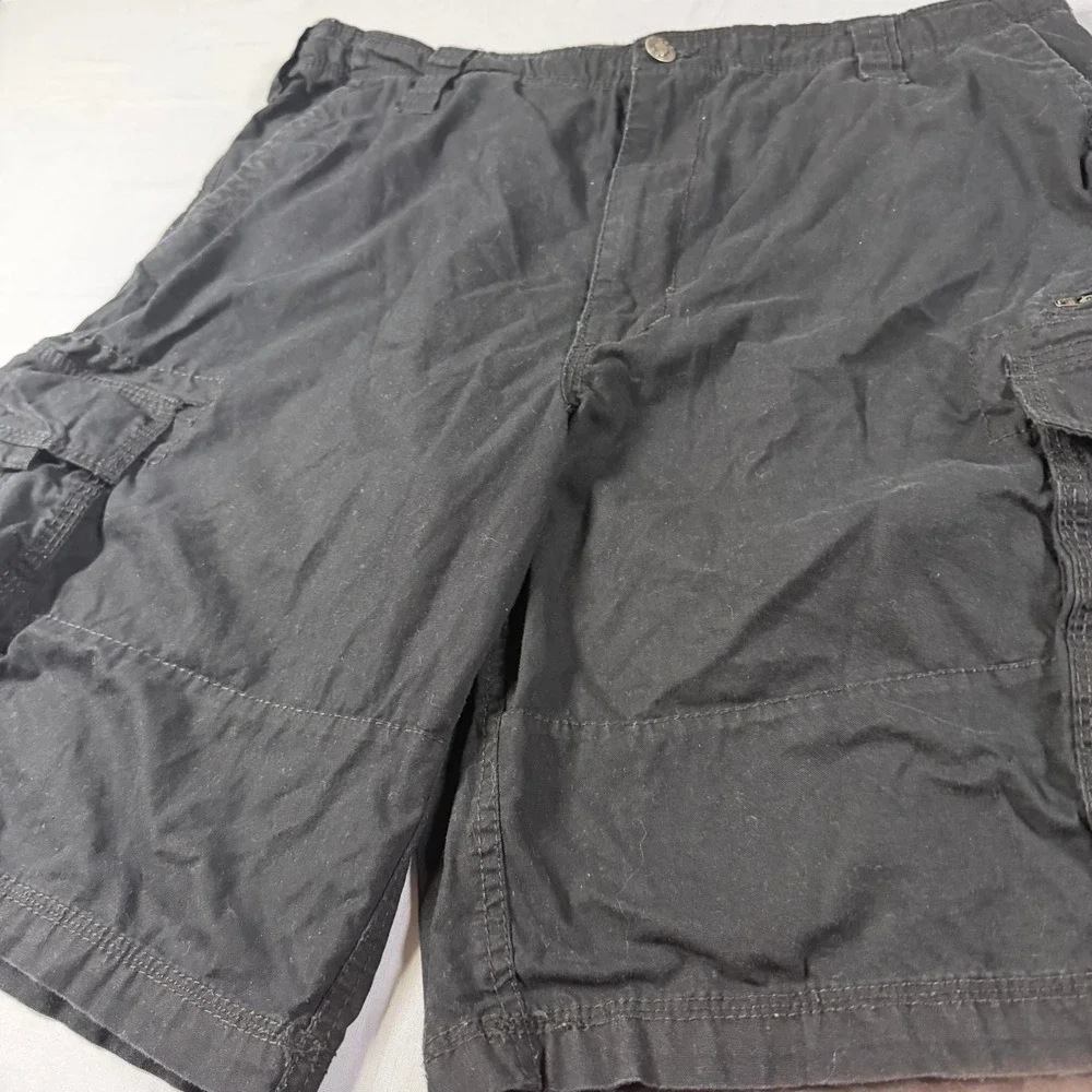 CSG Champs Sports Gear Mens Black Cargo Shorts Size 38 Utility Multi-Pocket